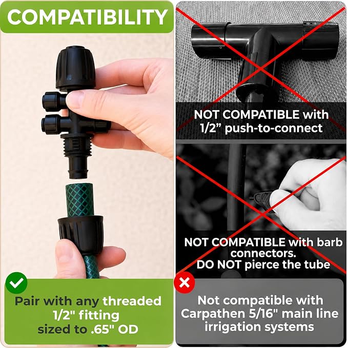 Carpathen 50 FT 1/2 Irrigation Tubing Mainline - Drip Irrigation Tubing Perfect for Push-To-Connect Garden Irrigation System, or as Blank Distribution Hose for Any Gardening Project