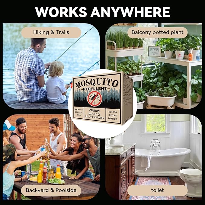 Mosquito Repellent 33 Balls – Mosquito Repellent Outdoor Patio & Indoor, Natural Mosquito Deterrent for Yard, Patio, Camping & Travel