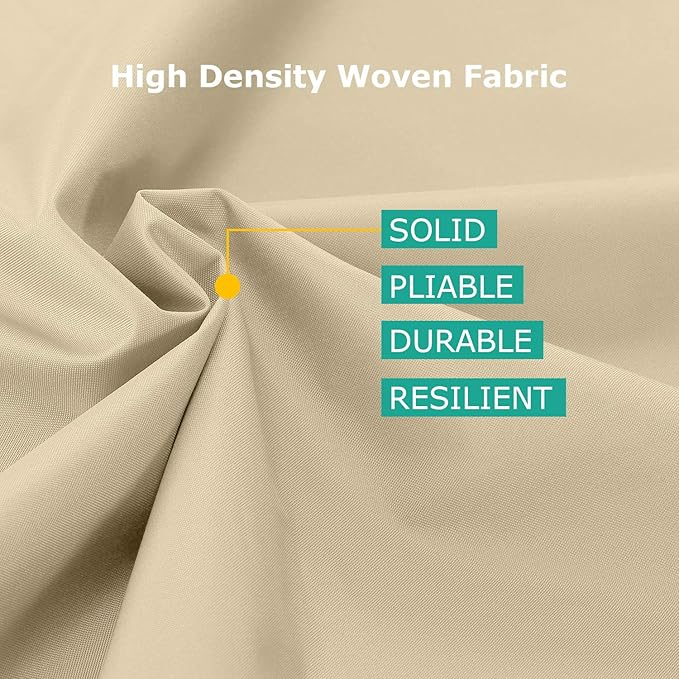 SunPatio Round Patio Daybed Cover 88 Inch, Heavy Duty Waterproof Outdoor Canopy Daybed Sofa Cover with Taped Seam, 85"L × 88"W × 35" /16"H, All Weather Protection, Beige