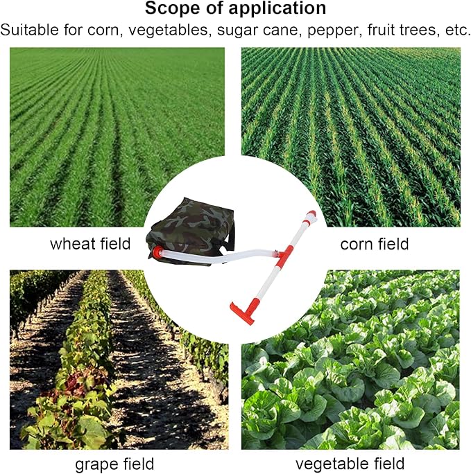Qiilu arcidor De Fertilizantes Fertilizer Spreader Handheld Pp PVC Manual Fertilizer Spreader Fertilizing Tool with Bag for Farm Corn Vegetables Sugar Cane Fruit Trees