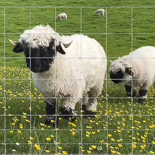 Farm Fence, 4ft X 164ft Wire Fence, Goat Cattle Deer Livestock Fence, Galvanized Woven Hog Wire Fencing,Fencing for Yard and Animals Protection