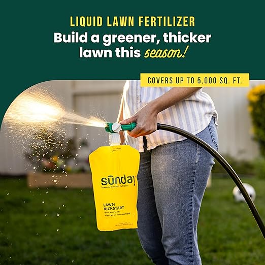 Sunday Weed & Green + Liquid Lawn Kickstart Spring Weed and Feed Kit, Pre-Emergent & Post-Emergent Lawn Weed Killer + 22-0-2 Lawn Fertilizer, Kills Dandelion + Crabgrass, for Lawns up to 5,000 sq ft