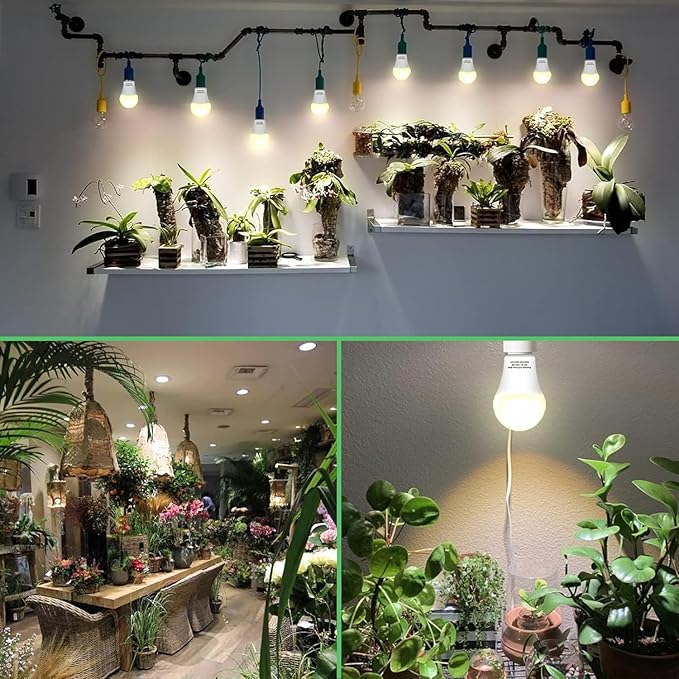 3 Pack Full Spectrum Grow Light Bulbs,A19 Grow Lights for Indoor Plants,Dimmable E26 9W Grow Bulb Replace up to 100W,Plant Lights for Indoor Growing,Flowers,Greenhouse,Indore