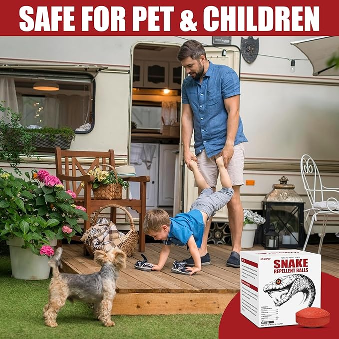 Snake Repellent Balls for Yard - Powerful Outdoor Protection | Pet & Child Safe | Natural Snake Deterrent for Home, Garden, Camping | Targets Copperhead & Rattlesnakes (18, 1 Count (Pack of 18))