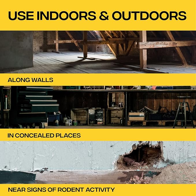 Victor Rat Poisoning for Inside & Outdoor Use - Kills Rats, Mice, Meadow Voles, Mouse Poisoning for Indoor & Outside Areas, Ready-to-Use, Yellow, M925, 4 lbs