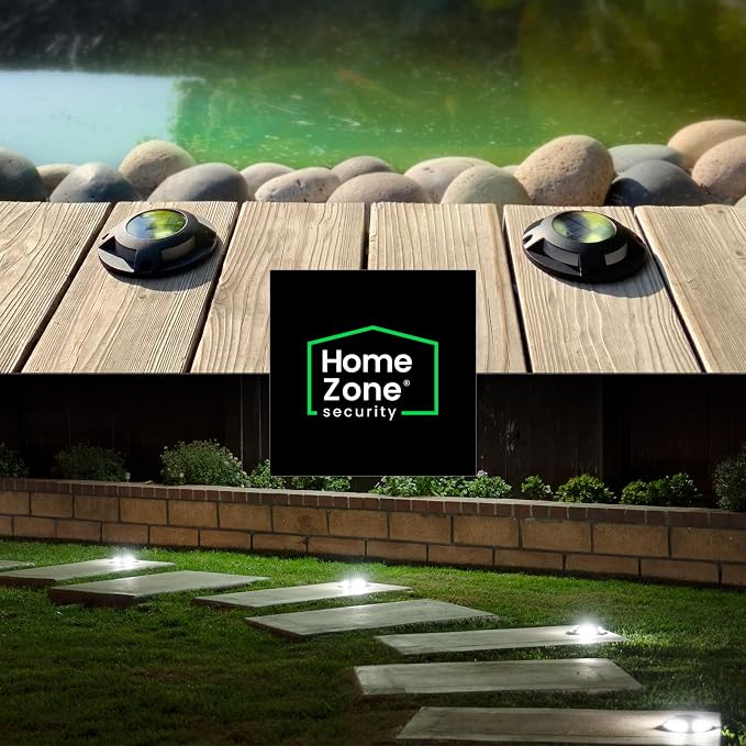 Home Zone 12 Packs Outdoor Solar Deck Light, Black, 120 Lumens Total, Waterproof, Dusk to Dawn, Aluminum Plastic Case for Decor Fence Step Pathway Backyard Garden