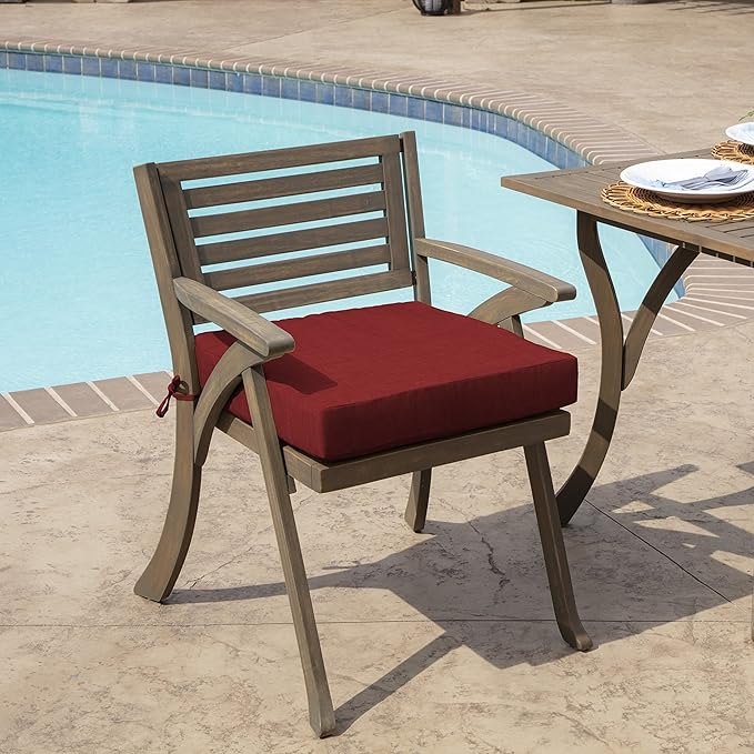 Arden Selections Outdoor Seat Cushion 19 x 19, Ruby Red Leala