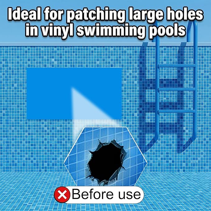 Extra Large Pool Liner Repair Patch, 2.79 x 4.1 Ft Self-Adhesive TPU Waterproof Patch Repair Kit for Above Ground Pools, Inflatable Pools, Pool Floats, Bounce Houses