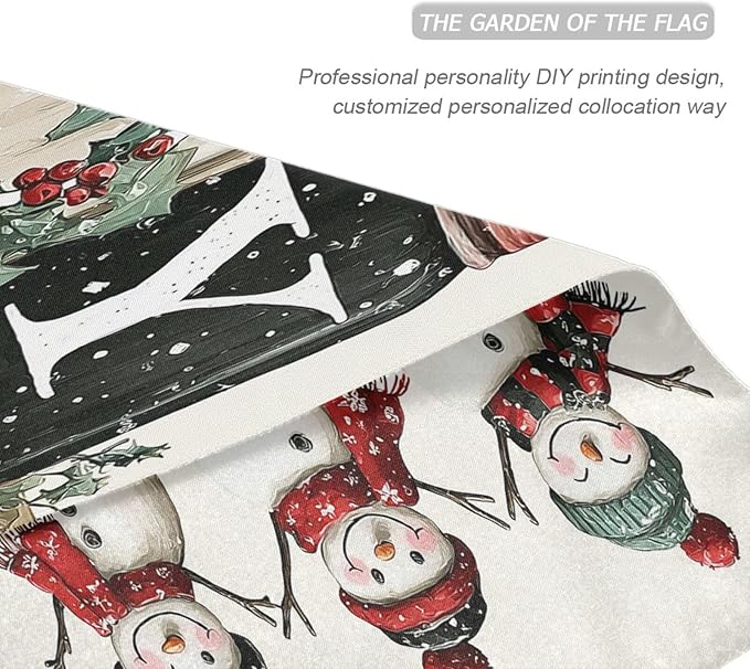 Pfrewn Christmas Winter House Flag 28x40 Double Sided Snowmen Joy Mason Jar Large Garden Yard Flags Welcome Seasonal Outdoor Indoor Banner for Xmas Holiday Yard Home Decoration