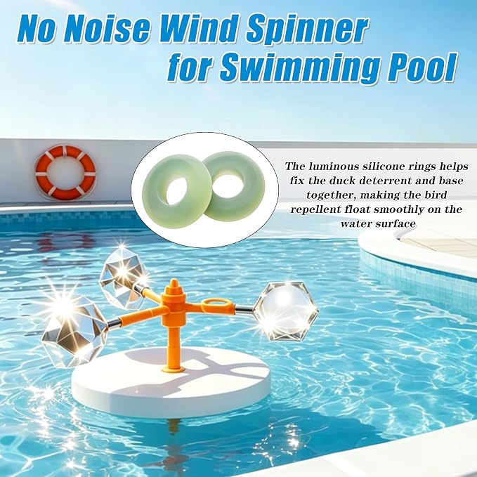Duck Deterrent for Pool Floating Reflective Bird Scare Device, Automatic Swinging, Keep Birds Ducks Away from Your Backyard, Pool, Boat and Garden Roof