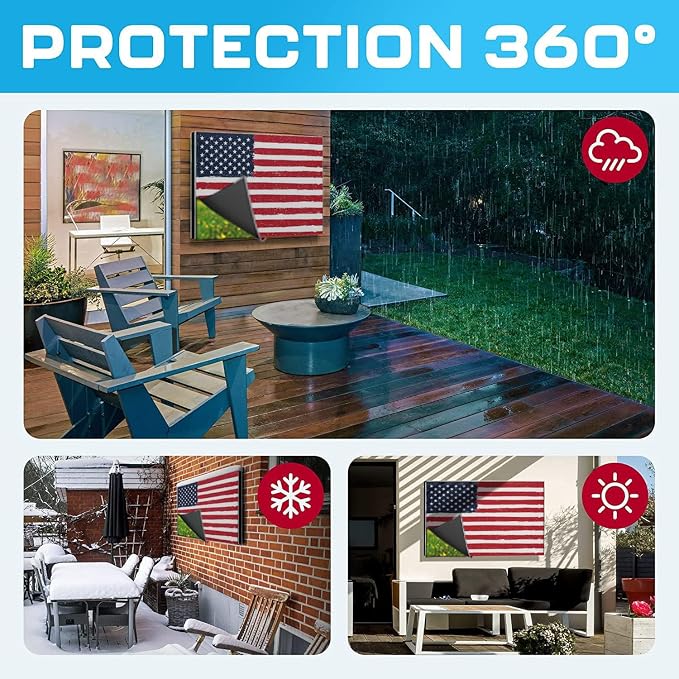 Outdoor TV Cover 75 Inch Weatherproof and Waterproof | TV Cover for Outside 75 | Outdoor TV Enclosure | Smart Shield TV Screen Protector for Outside TV | TV Display Protectors