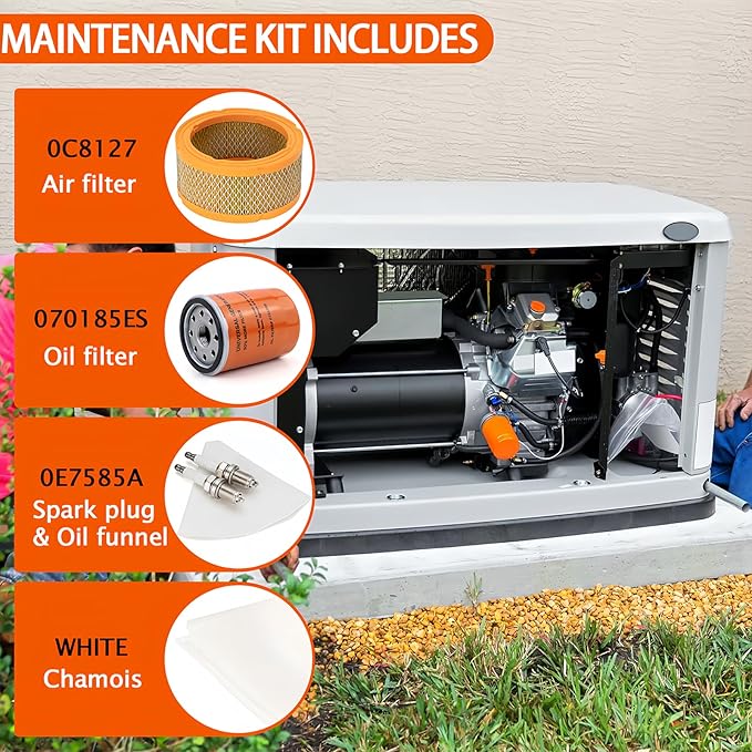 5664 Generators Maintenance Kit for Generac 12-18 kW automatic standby generators, Maintenance Kit includes Oil filter 070185ES, Air filter 0C8127,Spark plug 0E7585A (prior to 2013)