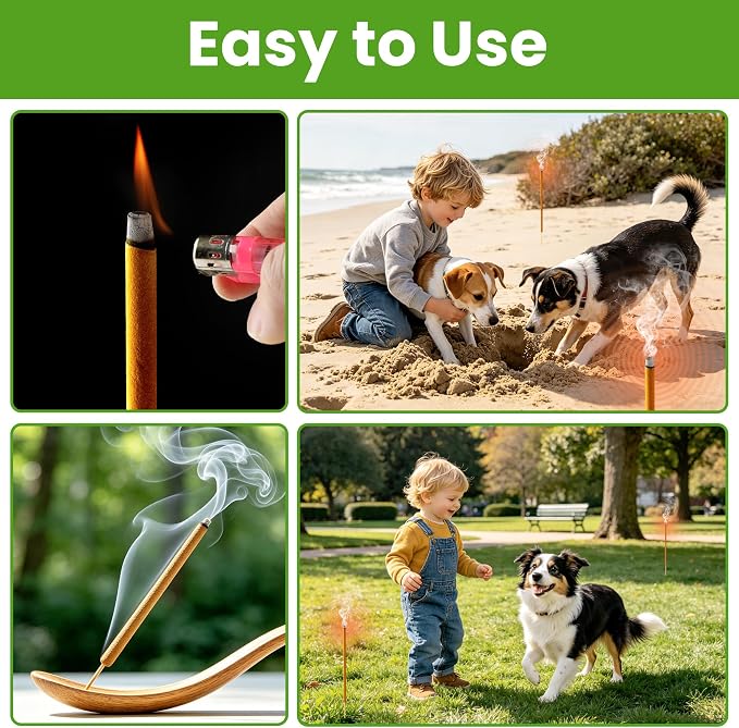 36 Pack Mosquito Incense Sticks for Outdoor Patio Backyard Indoors Camping Travel Yoga, DEET Free Mosquito Repellent Sticks Safe for Kids Pets, Long-Lasting 2-Hour Burn Time,Orange