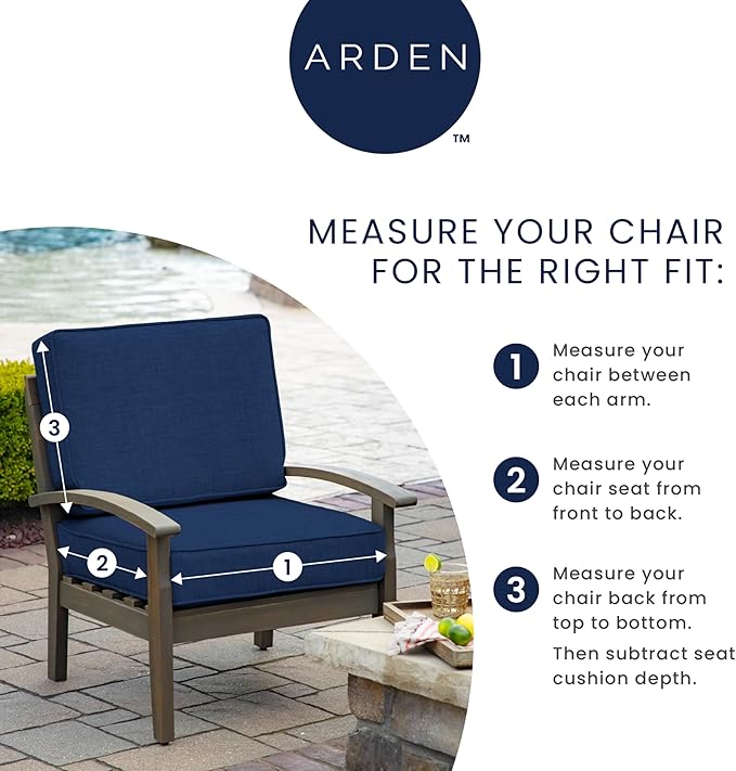 Arden Outdoor Foam Deep Seat Cushion Set, 24 in x 24 in, Weather-Proof, Rain-Proof, Fade Resistant Patio Cushion, Bottom and Back Cushion for Chair, Sofa, and Couch Rust Red Brushed Texture
