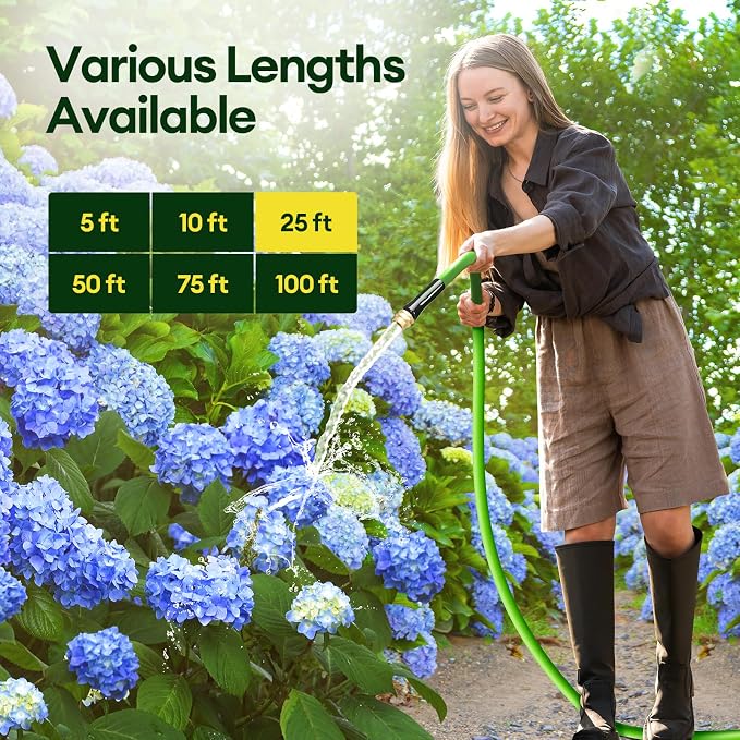 Maygrove 25 ft Garden Hose, 5/8 in ID, Heavy-Duty, Leakproof, Kink-Resistant Water Hose with Swivel Brass Fittings, 600 PSI Burst Rating, Ideal for Car Wash & Lawn Watering
