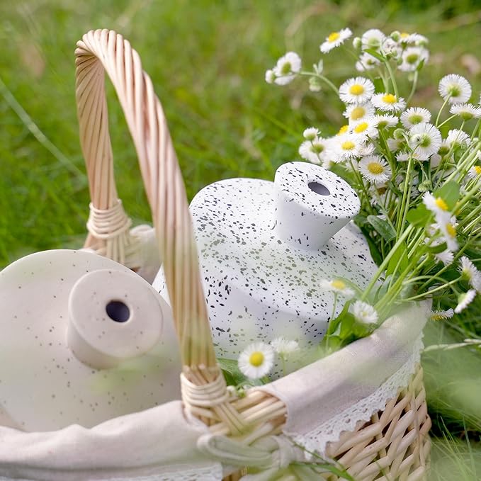 Ceramic Watering Bell, Decorative Watering Can for Plants, Stylish Indoor and Outdoor Watering Pot, Perfect for Home Garden and Office Décor(Starry White 19 fl oz)