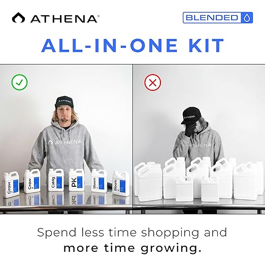 Athena Blended Line Nutrients Starter Kit | Complete 8-Part Nutrient and Fertilizer Solution (Grow A&B, Bloom A&B, PK, Cleanse, Balance, CaMg) for Home Growers – 32oz Bottles