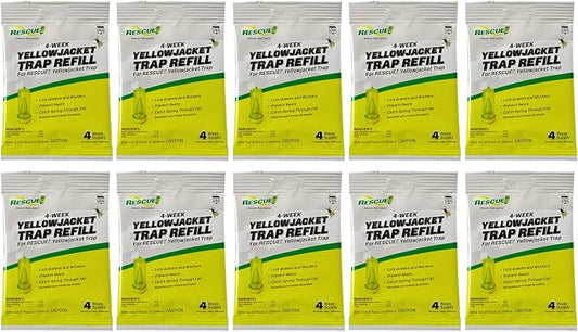 RESCUE! Yellowjacket Attractant – for RESCUE! Reusable Yellowjacket Traps – 4 Week Supply - 10 Pack