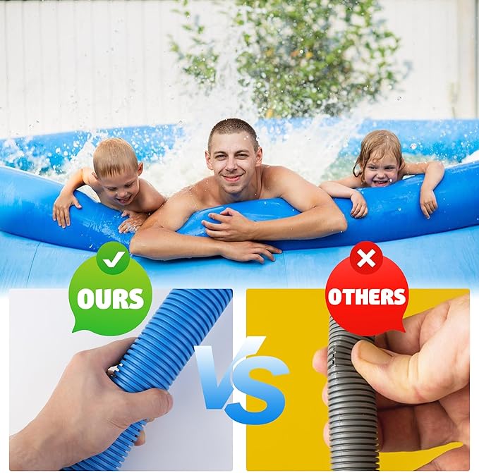 Pool Hoses for Above Ground Pools 1.5" x 59" Pool Pump Hose Filter Pumps Replacement Hose Accessories Fits for Intex Filters Pump Above Ground Pools Sand Filter, 2 Packs