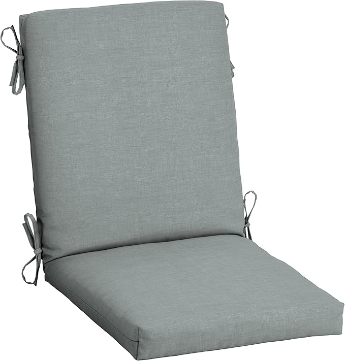 Arden 2-Pack Outdoor Patio Dining Chair Cushion, 20x44, Rain-Proof Seat Pad, Fade-Resistant Outdoor Cushion Stone Grey Leala