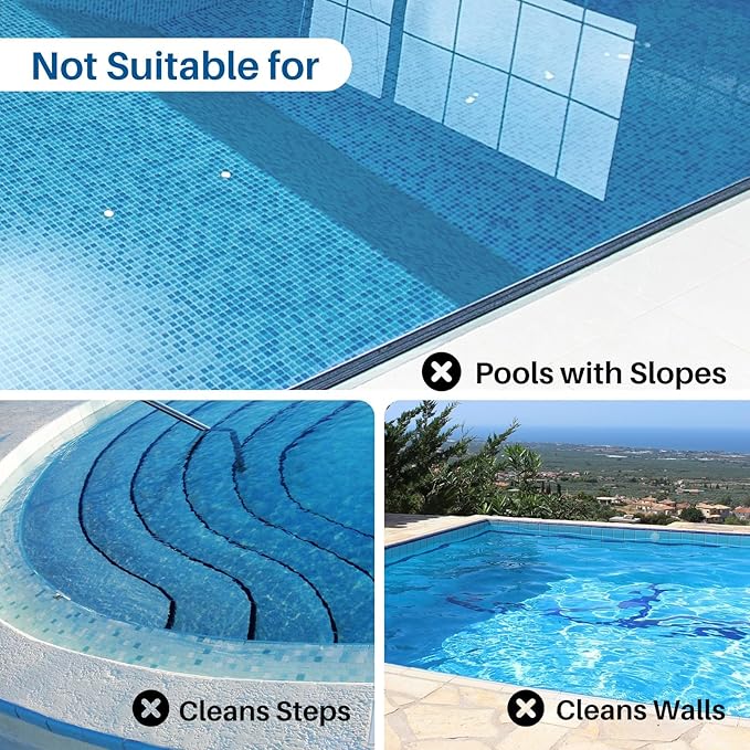 POOLPURECordless Powerful Pool Vacuum 5000mAh Battery, 120 Minutes Runtime for Flat Pools Up to 1000 Sq.Ft
