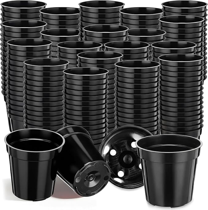 Domensi 400 Pcs 2inch Black Nursery Pots, Mini Plastic Plant Pot Nursery Seedling Pot with Drainage Holes for Seeds Starter, Indoor Outdoor Garden Vegetables Flowers Seedlings, Gardening Gifts