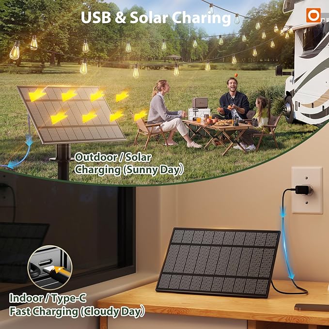 addlon 102FT(96FT+6) Solar String Lights Outdoor Waterproof with USB Port & Remote Control Solar Patio Lights for Outside Solar Powered with 34 LED Dimmable Bulbs for Porch Garden Deck Halloween