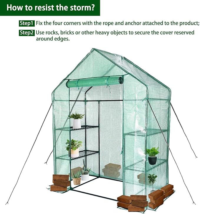 Mini Greenhouse,Greenhouses for Outdoors,Portable Walk in Green House for Garden Plants that Need Frost Protection and Away from Animals(56"x30"x76")-Green