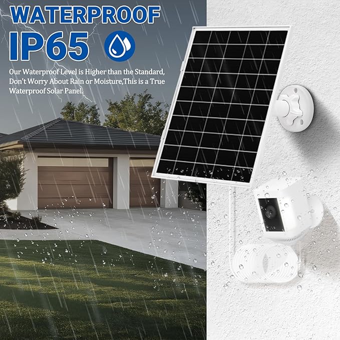 2 Pack 8W Solar Panel for Ring Camera Outdoor Wireless, Compatible with Outdoor Cam (Stick Up Cam), Outdoor Cam Plus, Stick Up Cam Pro, Spotlight Cam Battery/Plus/Pro, Fast Charging