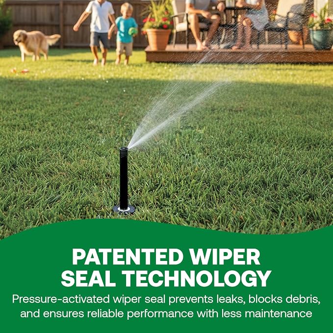 Rain Bird 1806VAN 1800 Series Professional 6 Inch Pop Up Sprinkler Head, 5 Pack - Lawn Sprinkler with Adjustable 0-360 Degree Arc Nozzle Pattern, Up to 15 Ft Spray Distance, 1/2 in NPT Threaded Inlet