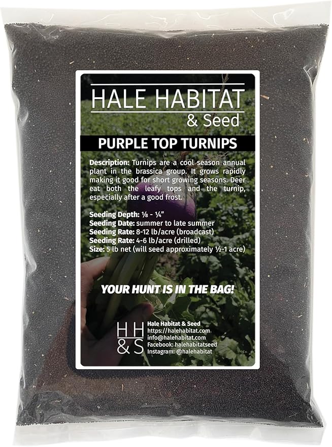 Hale Habitat & Seed Purple Top Turnip Food Plot Seed, 5 lbs