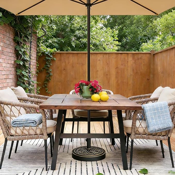 GarveeLife Patio Umbrella Base, 26.5lb Capacity Heavy Duty Design with Adjustable Pole Adapter Fits 1.5" to 2.1" Poles for 7.5-11FT Umbrellas, Corrosion-Resistant and Wind-Resistant for Outdoor, Patio