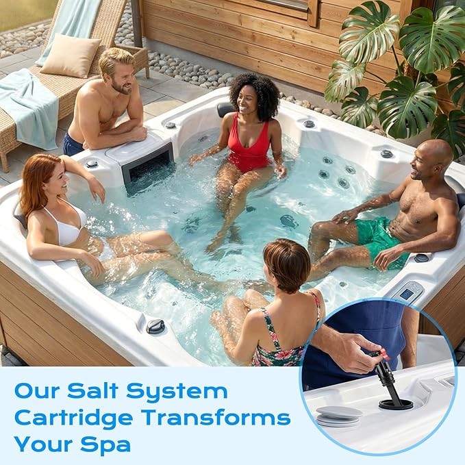 Salt System Cartridge Replacement Compatible with 2019+ Hot Spring Highlife & Limelight and Caldera Utopia & Paradise Spas, Supports Balanced, Skin-Friendly Water (1 Pack)