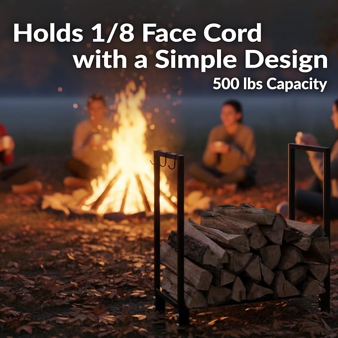 Sunnydaze Firewood Log Rack with Cover - Indoor or Outdoor Wood Storage - 30-Inch - 500-lb Capacity