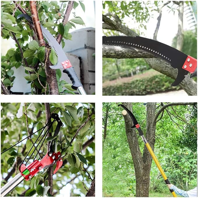 2-32 Feet Pole Saws For Tree Trimming Manual Pole Saw Tree Trimmers Tree Pruner Extendable Tree Pole Saw Green