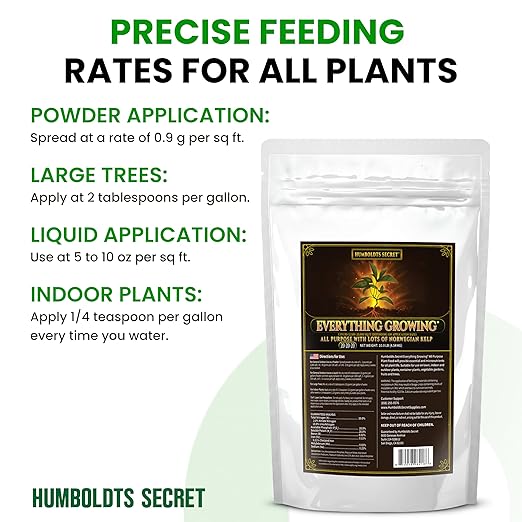 Humboldts Secret Everything Growing 20-20-20 Fertilizer | All Purpose Water Soluble Plant Food | Balanced NPK with Norwegian Kelp | for Lawns Gardens, Vegetables, Flowers & Indoor Plants | 10 lb