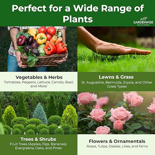 Gardenwise 13-13-13 Slow Release Granular Fertilizer – All Purpose Plant Food 13 13 13 for Outdoor Grass, Vegetables, Roses, Flowers, Shrubs, Trees. Lawns, Gardens, Potted Plants (5 quarts)