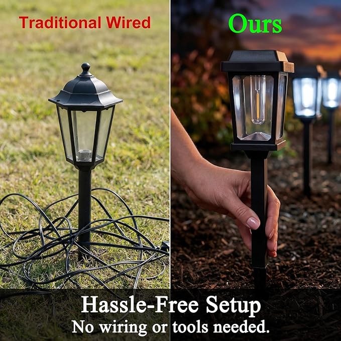 8 Pack Solar Lights Outdoor Pathway, Modern Solar Garden Lights, Waterproof Auto On/Off LED Outdoor Solar Lights for Yard, Landscape Path, Walkway, Driveway Décor