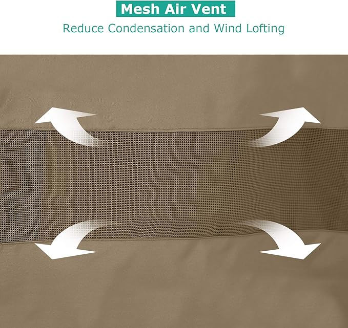 SunPatio Outdoor Loveseat Cover, Patio Heavy Duty Waterproof Deep Sofa Cover with Sealed Seam, Patio Furniture Cover, 80''L x 39''W x 32''/22''H, FadeStop Material, All Weather Protection, Taupe
