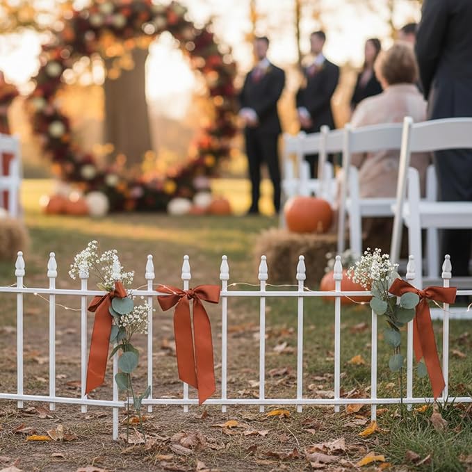 Sunnydaze Decorative Garden Fence Border - 22 in W x 18 in H No Dig Metal Edging for Flower Beds, Yard, Lawn, Pathways and Landscaping - Roman Finial Design - 9ft - 5 Panels - White