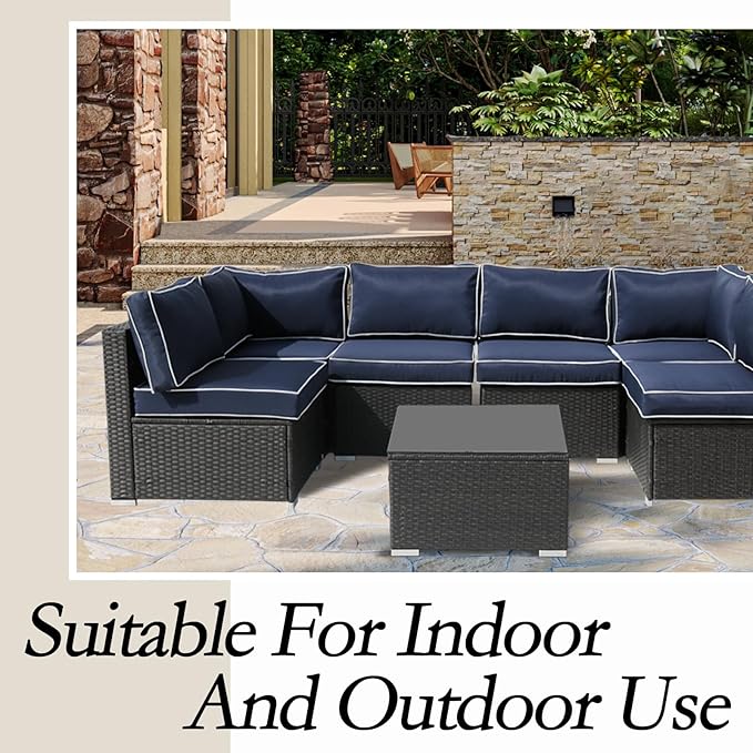 14Pieces Patio Cushion Covers Replacement Outdoor Couch Cushions Covers Splashproof Sofa Slipcovers Set with Zippers,Patio Furniture Protector Cover Only(Blue+White,25×25×3.15 inches)