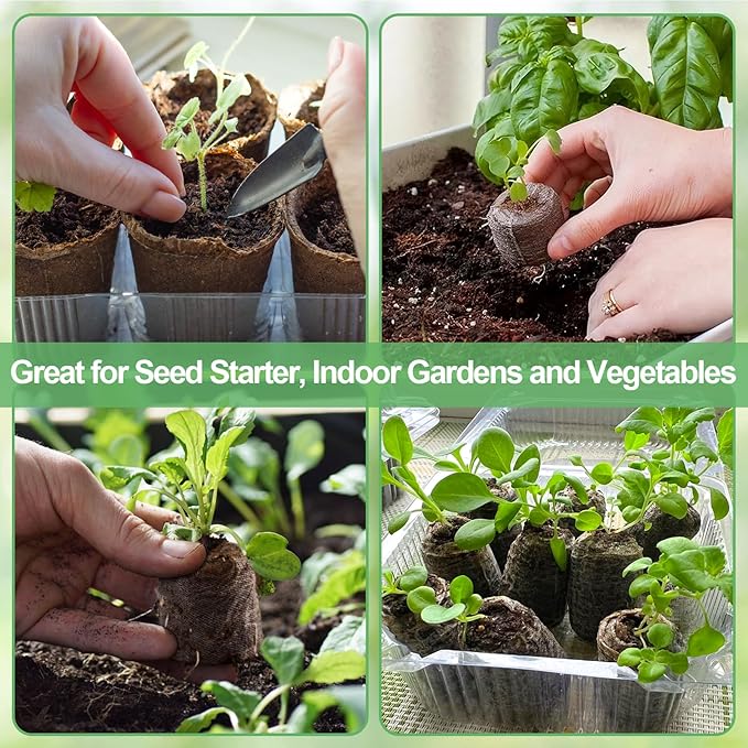 Legigo 100 Pcs 50mm Seed Starter Peat Pellets for Seedlings- Compressed Seed Starter Pods Seed Starting Pellets Plugs Soil Peat Pods for Starting Seeds, Garden Planting Herb Flower Vegetables