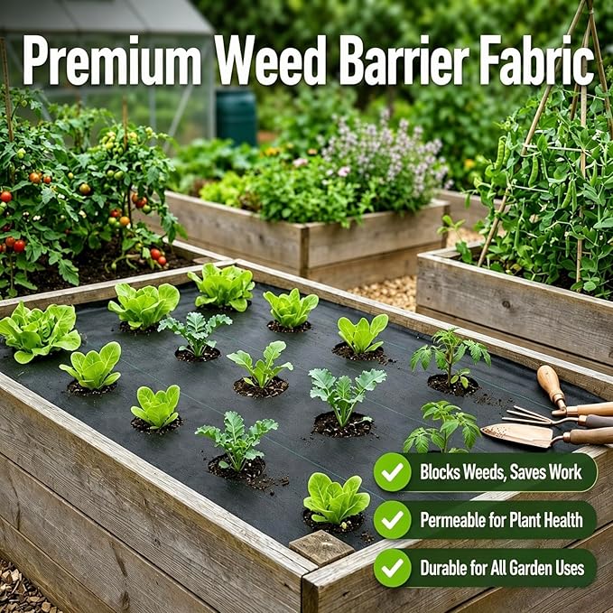 6ftx100ft Garden Landscape Fabric Weed Barrier Fabric Heavy Duty,Weed Blocker Fabric, Geotextile Fabric Under Gravel,Garden Tarp to Prevent Weeds, Landscaping Fabric, Driveway Fabric