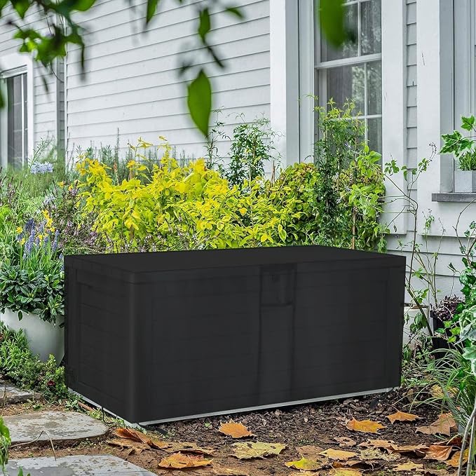 Patio Deck Box Cover,Outdoor Storage Deck Box, Waterproof Outdoor Storage Box Cover Furniture Covers - 48 x 25 x 24 Inch
