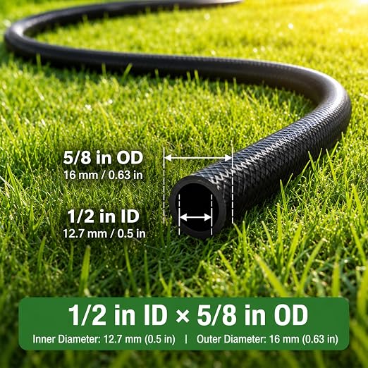50 FT 1/2 Inch Drip Irrigation Tubing Kit:Premium Garden and Landscape Watering System-Drip Irrigation Hose with 2 Quick Connector 4-Way Connector,2 Quick Connector 6-Way Connector and Tube Cap