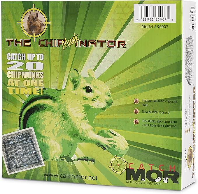 Rugged Ranch 4‑Pack Chipmunkinator Multi‑Catch Chipmunk Trap, Wire Cage, 14.5"x4"x14.5" Each - Live Catch‑and‑Release, 2‑Door Humane Rodent Control, No‑Poison Outdoor Use