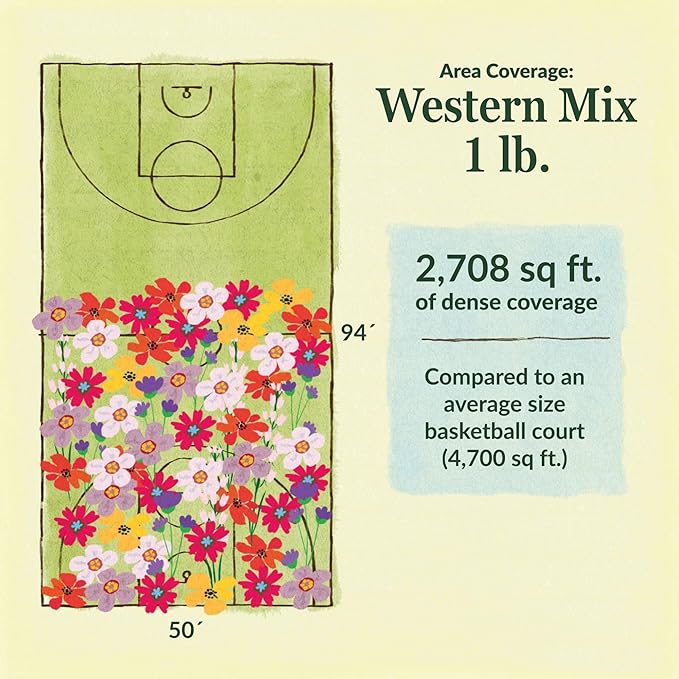 Ferry-Morse Wildflower Seeds - Colorado Western Mix, Non-GMO, Outdoor, Full Sun - 1 lb
