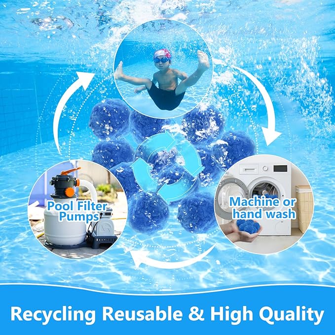 VICAMB 6.0 lbs Pool Filter Ball for Sand Filter,Reusable Swimming Pool Filter Media Ball,Replace Pool Filter Sand for Aquarium Tank,Pools Sand Filter Systems