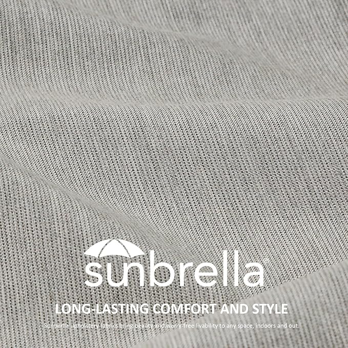 Unimatta Sunbrella Square Corner Seat Cushions, 18.5" x 16" x 3", Set of 4, Indoor Outdoor Water Repellent Universal Chair Pads with Ties for Patio Furniture, Garden Dining Chairs, Specrtum Pebble