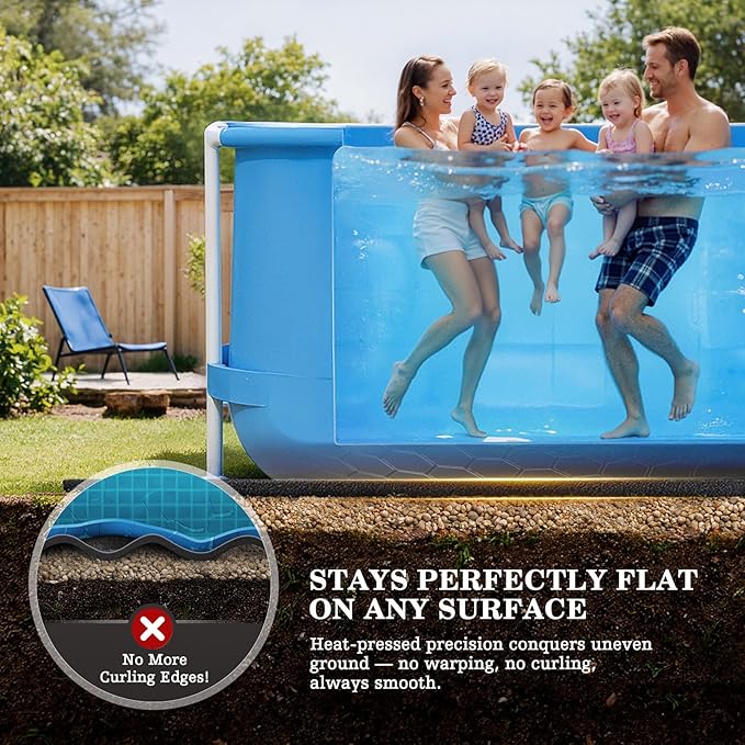 UIRWAY 16FT Heavy Duty Round Pool Liner Pad, [2026 New Pool Pad 300G/M² Thicker] Outdoor Padding for 16' Foot Above Ground Pools, Underneath Pool Mat, Swimming Pool Liners for Padding and Protection